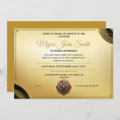 Elegante Gold Certificate Feuerwehrrente Einladung (Vorne/Hinten)