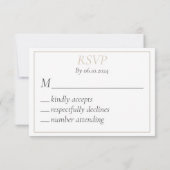Elegante Gold Champagne UAWG Response Card RSVP Karte (Rückseite)