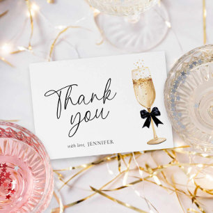 Elegante Gold-Champagner-Brautjungfernparty Dankeskarte