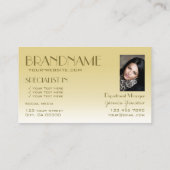 Elegante Gold Chic Spiegelbriefe mit Foto Luxus Visitenkarte (Rückseite)