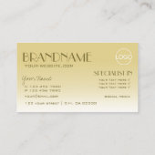 Elegante Gold Chic Spiegelbriefe mit Logo Luxus Visitenkarte (Rückseite)