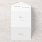 Elegante Gold Chinoiserie Rodelbahn All In One Einladung (Außenbereich)