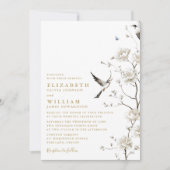 Elegante Gold Chinoiserie Rodelbahn Einladung (Vorderseite)