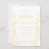 Elegante Gold Chinoiserie Viktorianische Hochzeit Einladung (Vorderseite)