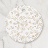 Elegante Gold Chinoiserie Wappen Monogram Wedding Geschenkanhänger (Rückseite)