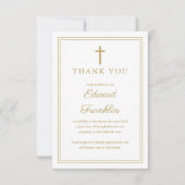 Elegante Gold Christliche Feier zur Beerdigung des Dankeskarte (Vorderseite)