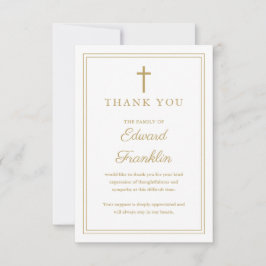 Elegante Gold Christliche Feier zur Beerdigung des Dankeskarte