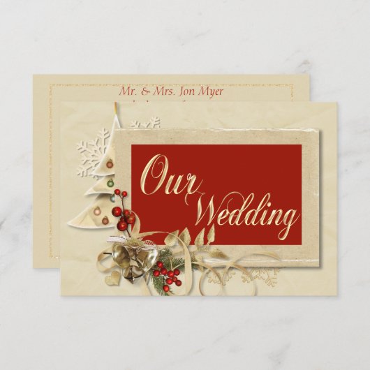 Elegante Gold Christmas Einladung (Vorne/Hinten)