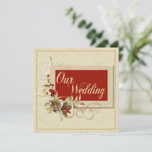 Elegante Gold Christmas Einladung (Stehend Vorderseite)