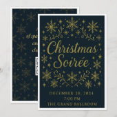 Elegante Gold Christmas Soirée Einladung (Vorne/Hinten)