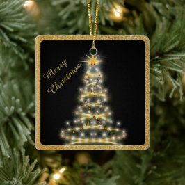 Elegante Gold Christmas Tree Black Keramikornament