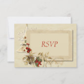 Elegante Gold Christmas UAWG RSVP Karte (Vorderseite)