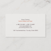 Elegante Gold Circles Sphere Interior Designer 3 Visitenkarte (Rückseite)