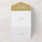 Elegante Gold Classic Deko Monogram Wedding All In One Einladung (Außenbereich)