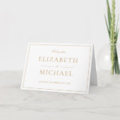 Elegante Gold Classic Script Thankyou Card Karte (Vorderseite)