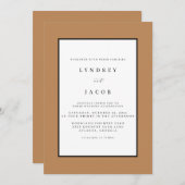 Elegante Gold Classic Wedding Einladung (Vorne/Hinten)