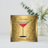 Elegante Gold Cocktail Party Einladung (Stehend Vorderseite)