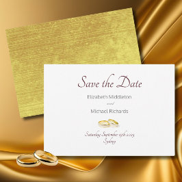 Elegante Gold Color Chic Hochzeit Sichern Sie das  Save The Date