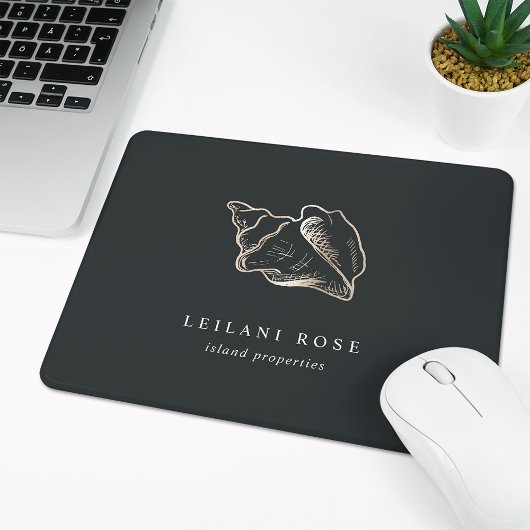 Elegante Gold Conch Muschel Mousepad