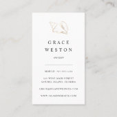 Elegante Gold Conch Muschel Vertikal Visitenkarte (Rückseite)