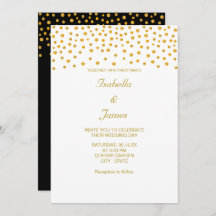 Elegante Gold Confetti auf Schwarz & Weiß