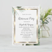 Elegante Gold Confetti Frame Pine Tree Pension Einladung (Stehend Vorderseite)