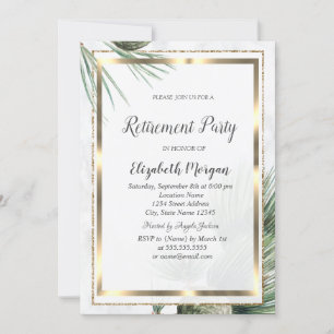 Elegante Gold Confetti Frame Pine Tree Pension Einladung