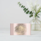 Elegante Gold Confetti Glitzer Lotus Rose Visitenkarte (Stehend Vorderseite)