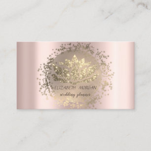 Elegante Gold Confetti Glitzer Lotus Rose Visitenkarte