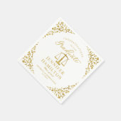 Elegante Gold Confetti Law School Abschluss White Serviette (Ecke)