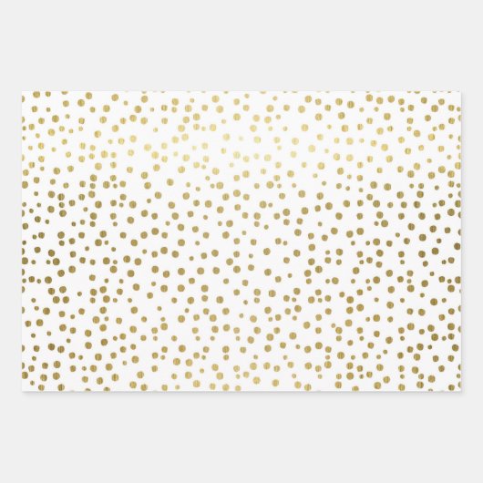 Elegante Gold Confetti Muster Wedding Geschenkpapier Set (Vorderseite 3)