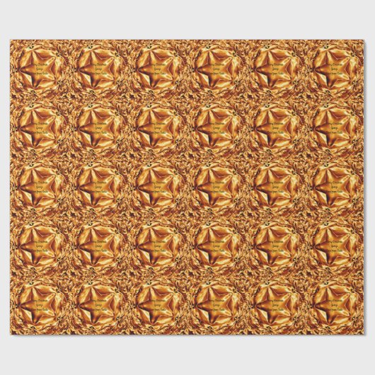 Elegante Gold Copper Weihnachtsstars Geschenkpapier (Flach)
