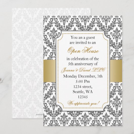 Elegante Gold Corporate Party Einladung (Vorne/Hinten)