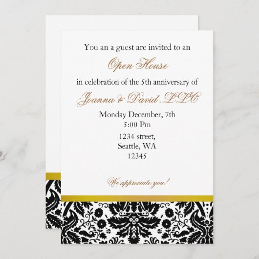 Elegante Gold Corporate Party Einladung (Vorne/Hinten)