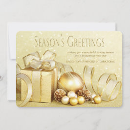 Elegante Gold Corporate Weihnachtskarte Feiertagskarte
