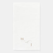 Elegante Gold Couple Script-Initials Hochzeit Serviette (Vorderseite)