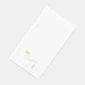Elegante Gold Couple Script-Initials Hochzeit Serviette (Ecke)