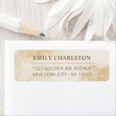 Elegante Gold Creme Beige Aquarell Rücksendeadress (Insitu)