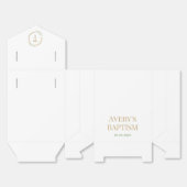 Elegante Gold Cross Watercolor Grüne Kruste Taufe Geschenkschachtel (Ungefaltet)