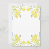 Elegante Gold Cross Watercolor Lemons Einladung (Rückseite)