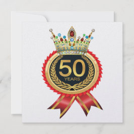 Elegante Gold Crown 50 Einladung