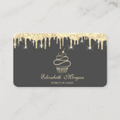 Elegante Gold Cupcake Glitzer Tropfen Visitenkarte (Vorderseite)