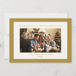 Elegante Gold Custom Foto Weihnachtskarte Feiertagskarte