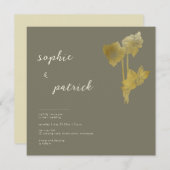 Elegante Gold Daffodils Moderne Frühjahrshochzeit Einladung (Vorne/Hinten)