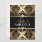 Elegante Gold Damask 50 und fabelhaft einladen Einladung (Vorderseite)