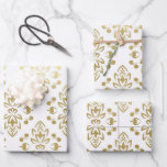 Elegante Gold Damask Blumenmuster Hochzeit Geschenkpapier Set<br><div class="desc">Hochzeitsgeschenk in einem Imitat goldenes Damastmuster Blumenmuster macht eine phantastische Präsentation. Ideal für Neuvermählte,  Brautpartys,  Polterabende,  neue Zuhause,  Verlobung-Duschen und vieles mehr.</div>