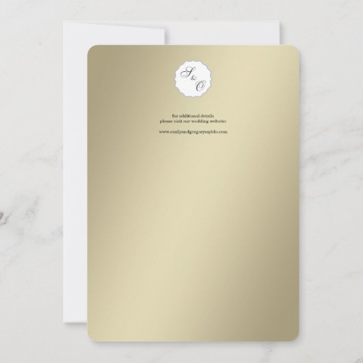 Elegante Gold Damask Save the Date Karte (Rückseite)