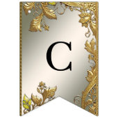 Elegante Gold Decorative Blumenjagd Flag Wimpelkette (Erste Fahne)