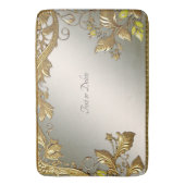 Elegante Gold Decorative Blumenmatte Badematte (Vorderseite Vertikal)