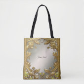 Elegante Gold Decorative Flora Tasche (Vorderseite)
